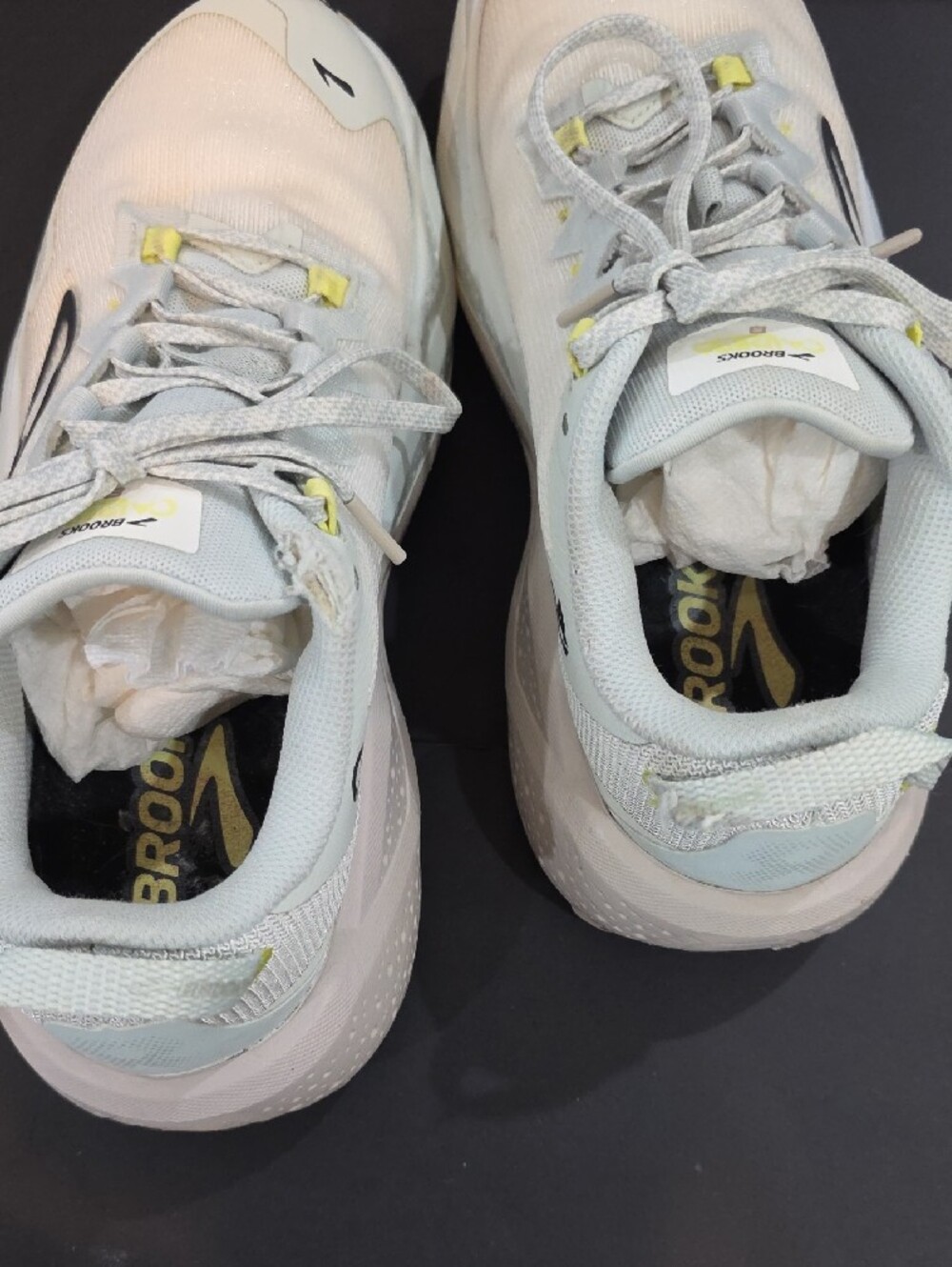 Brooks Caldera 8 Women’s White with Light Yellow Trail Running Sneakers Size 10 - Picture 10 of 12